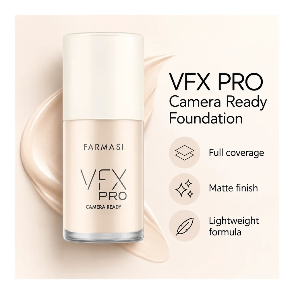 FARMASI VFX PRO Camera Ready Foundation 00 Alabaster — Verified benefits FARMASI VFX PRO Camera Ready Foundation in shade 00 Alabaster, verified benefits