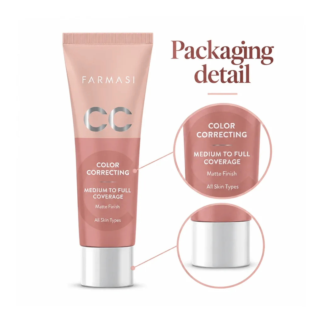 FARMASI CC Color Correcting Cream 00 Fair — Packaging detail FARMASI CC Color Correcting Cream in shade 00 Fair, packaging detail