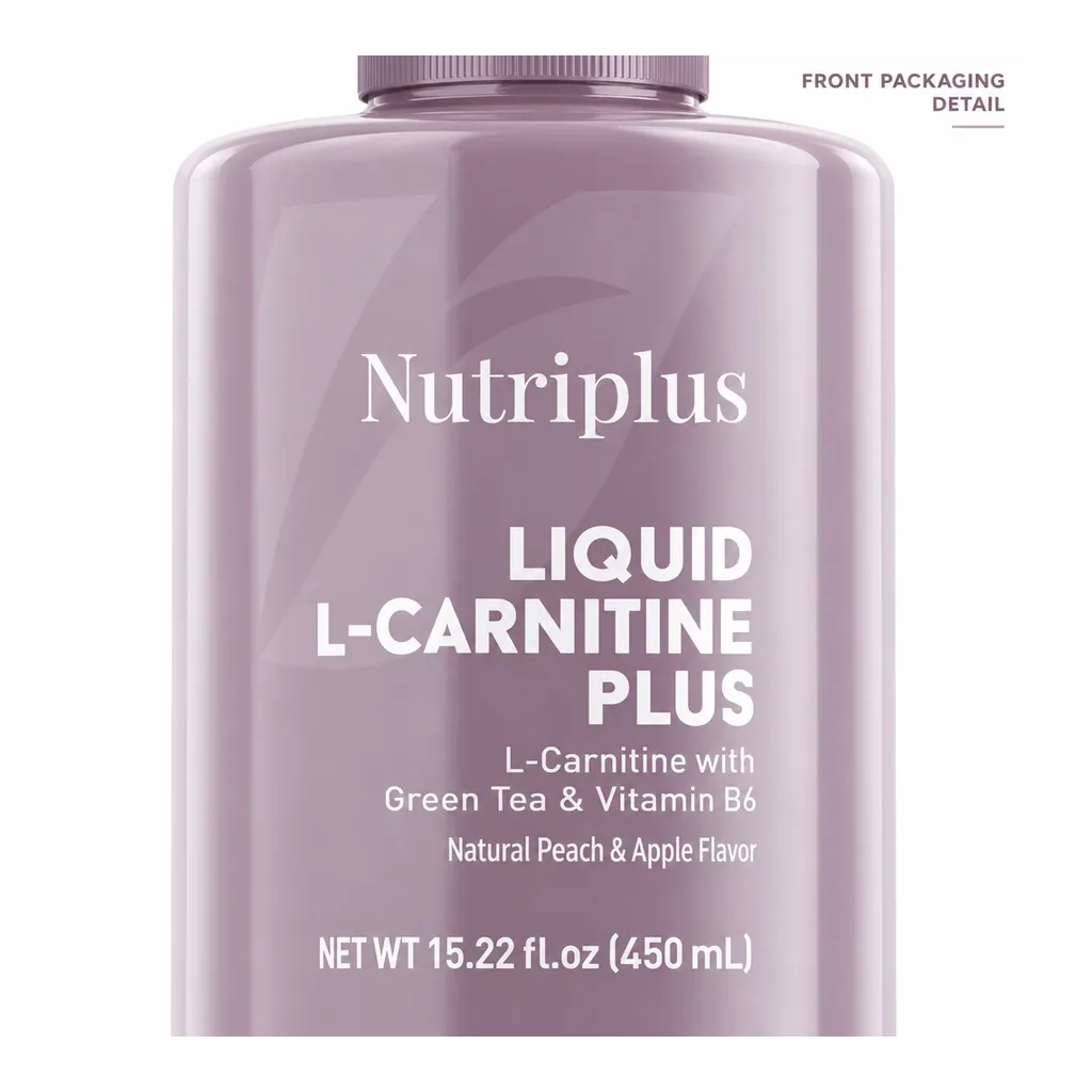 FARMASI Nutriplus L-Carnitine Apple & Peach – Front packaging close-up FARMASI Nutriplus L-Carnitine Apple & Peach – Front packaging close-up