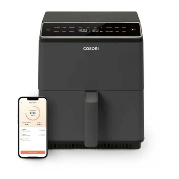 10210140_sd.jpg Cosori - DualBlaze 6.8QT Smart Air Fryer with Ceramic Coating - Dark Gray