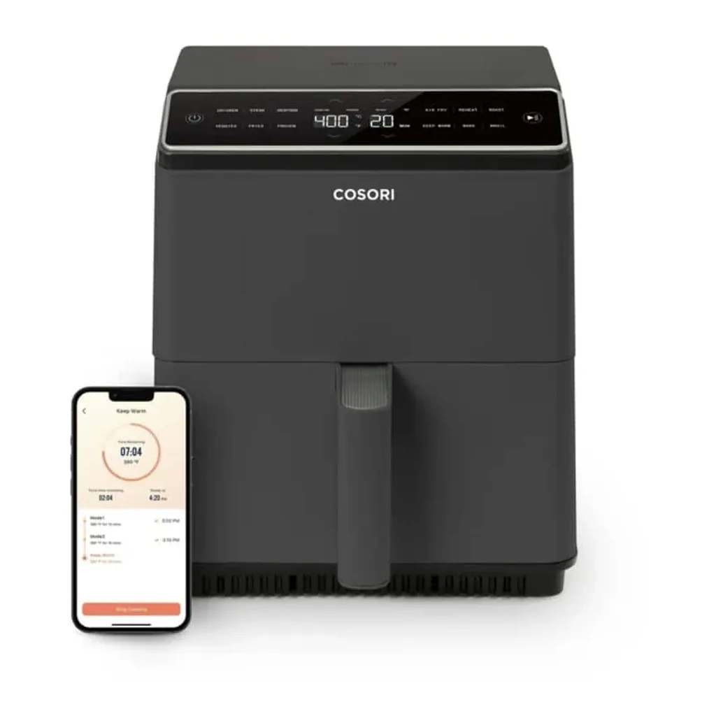 10210140_sd.jpg Cosori - DualBlaze 6.8QT Smart Air Fryer with Ceramic Coating - Dark Gray