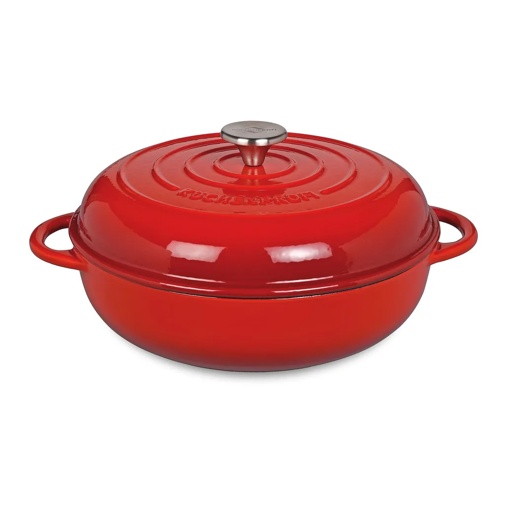 111b5c0e-a55b-4712-bf8c-cab8f5d0b651.jpg Kuchenprofi - Provence Enameled Cast Iron Casserole, 11" dia., 4.1 qt - Classic Red
