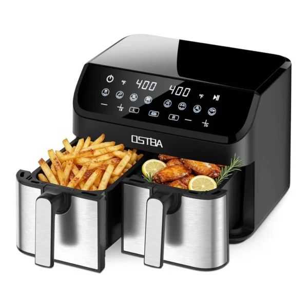 12298937_sd.jpg OSTBA - 9.5QT Dual Air Fryer with Double Baskets 1700W - Black