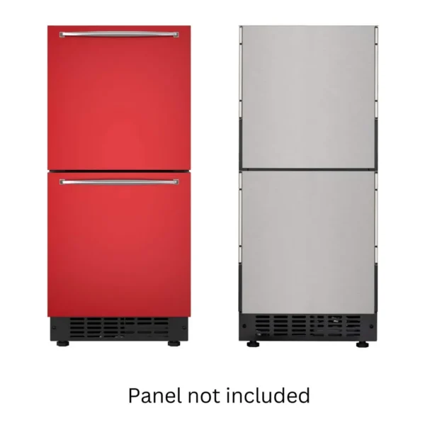 12906588-4182-47c3-8184-2bfbbd70f32a.jpg Koolmore - 15 in. Panel Ready Built-in Double Refrigerator, Frost-Free Undercounter Fridge with Digital Temperature Control - Black