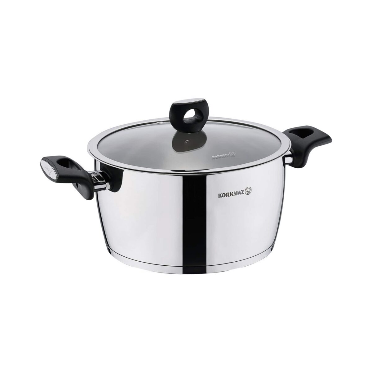 1292fb9a-c086-40d7-b85a-f1ab337373c6.jpg Korkmaz - Nora 2 Piece 3.5 Liter Stainless Steel Casserole with Lid - Silver