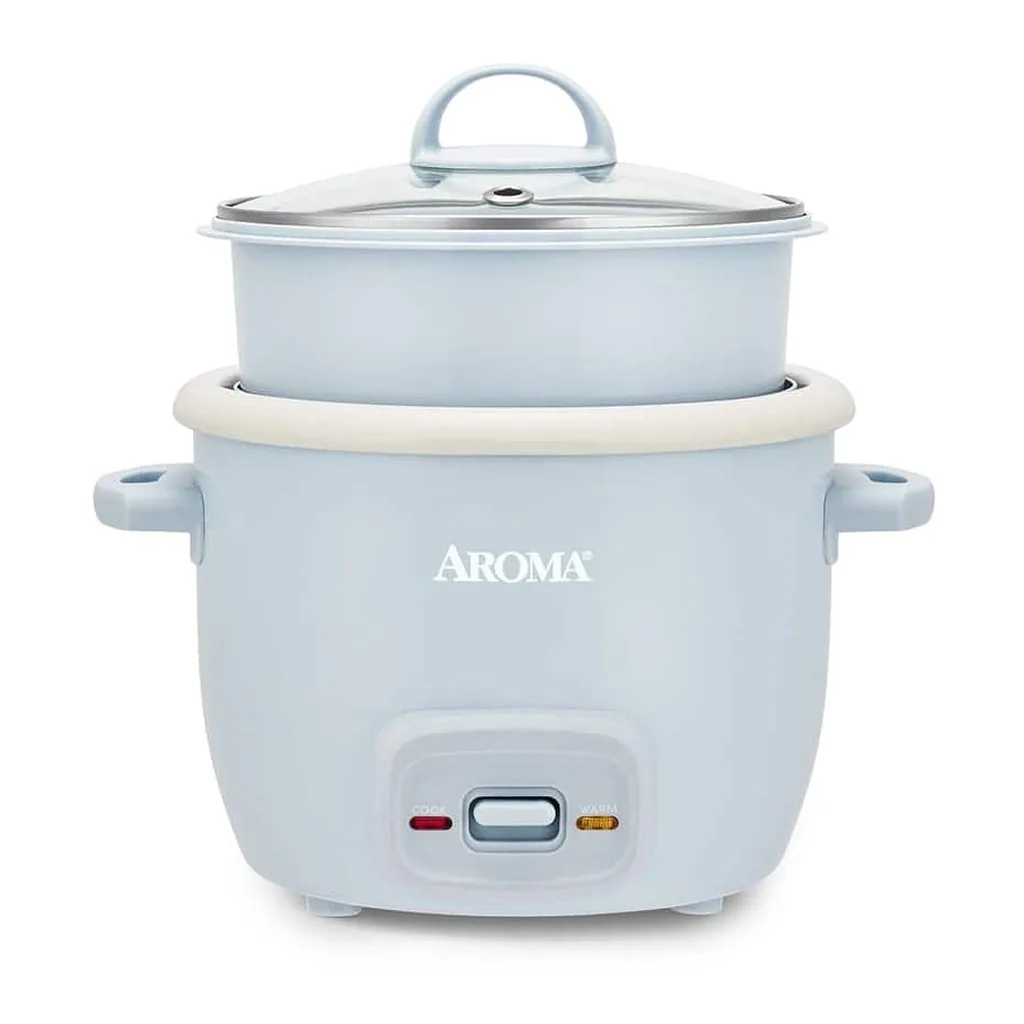 139310f7-870c-4d96-8c97-4c547bc22938.jpg AROMA ARC-802CU Refurbished Excellent - AROMA® 4-Cup Rice Cooker & Food Steamer with Bonded Granite® Nonstick Ceramic & Pop-Up Steam Tray – Blue