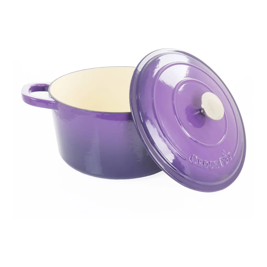 13eb91d2-3604-4e81-8c2c-54cec1543adb.jpg Crockpot - Crock-Pot Artisan 2 Piece 5 Quart Enameled Cast Iron Dutch Oven with Lid in Lavender - Lavendar