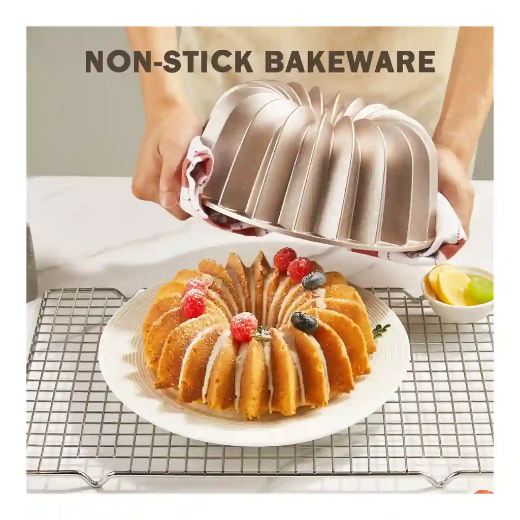 146d66cb-aac6-4a4d-9182-f10ee3f95642.jpg HONGBAKE - Non-Stick Cake Pan, 9.5-Inch Aluminum Cake Mold, 10 Cup Fluted Heavy Duty Tube Pan, Durable Rust & Scratch-Resistant, Ba