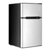 1472f22c-b6f5-416e-b71c-938789c9ac37.jpg LUCKY ONE - 3.2 cu ft Freestanding Compact Refrigerator with Freezer - Glass Shelves LED Light - Gray