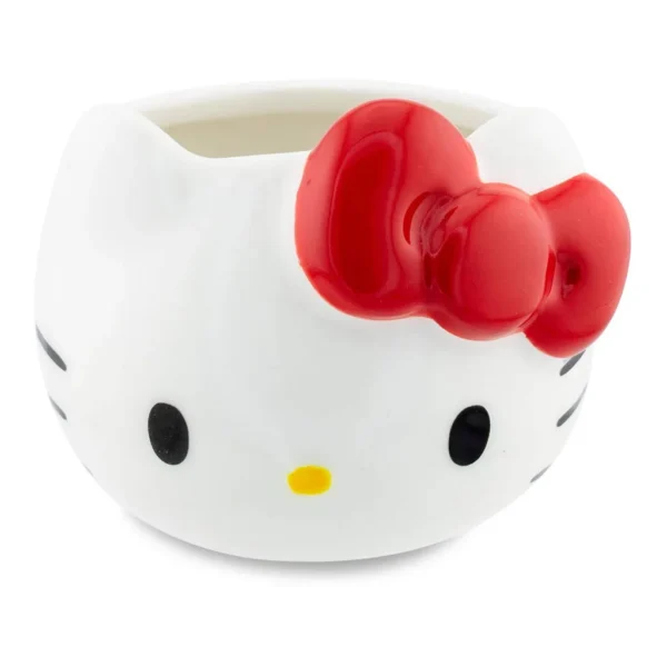 1489f980-5f4d-4524-8833-05319e214d66.jpg Silver Buffalo - Sanrio Hello Kitty Bow Sculpted Ceramic Mini Mug | Holds 3 Ounces - Red