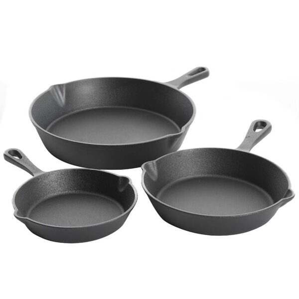 14b63602-cd8e-402b-84d0-17042cc90fa0.jpg Gibson - Home Brickstone 3 Piece Pre-Seasoned Cast Iron Skillet Set - Black