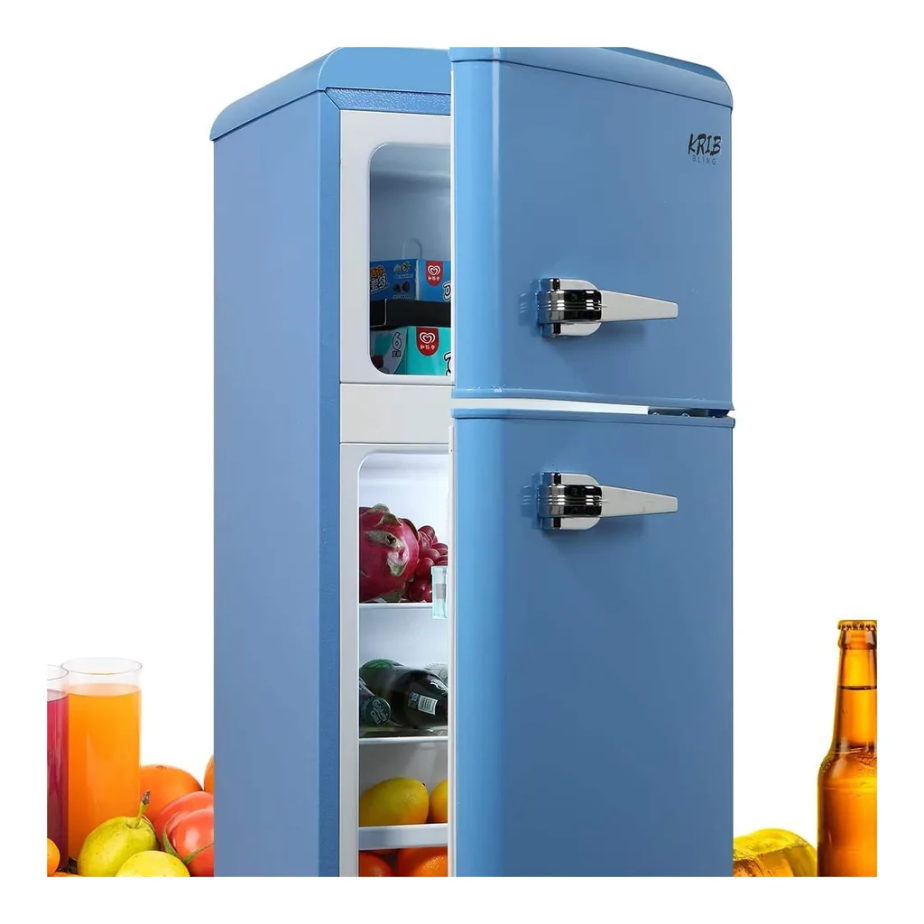 1538b47b-2364-487d-a876-e6b0387e1dd4.jpg Boyel Living - 3.5 Cu.ft Compact Refrigerator, Retro Mini Fridge with Freezer, Small Drink Chiller with 2 Door Adjustable Mechanical - Blue