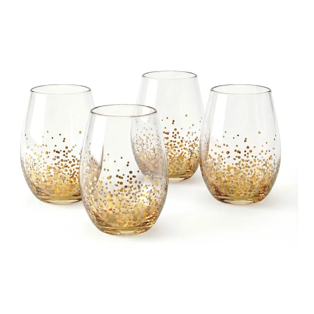 16414ad7-fc3c-4aa3-91ad-ecfe36c2feec.jpg American Atelier - Luster Set of 4 Stemless Glasses 20 OZ - Gold