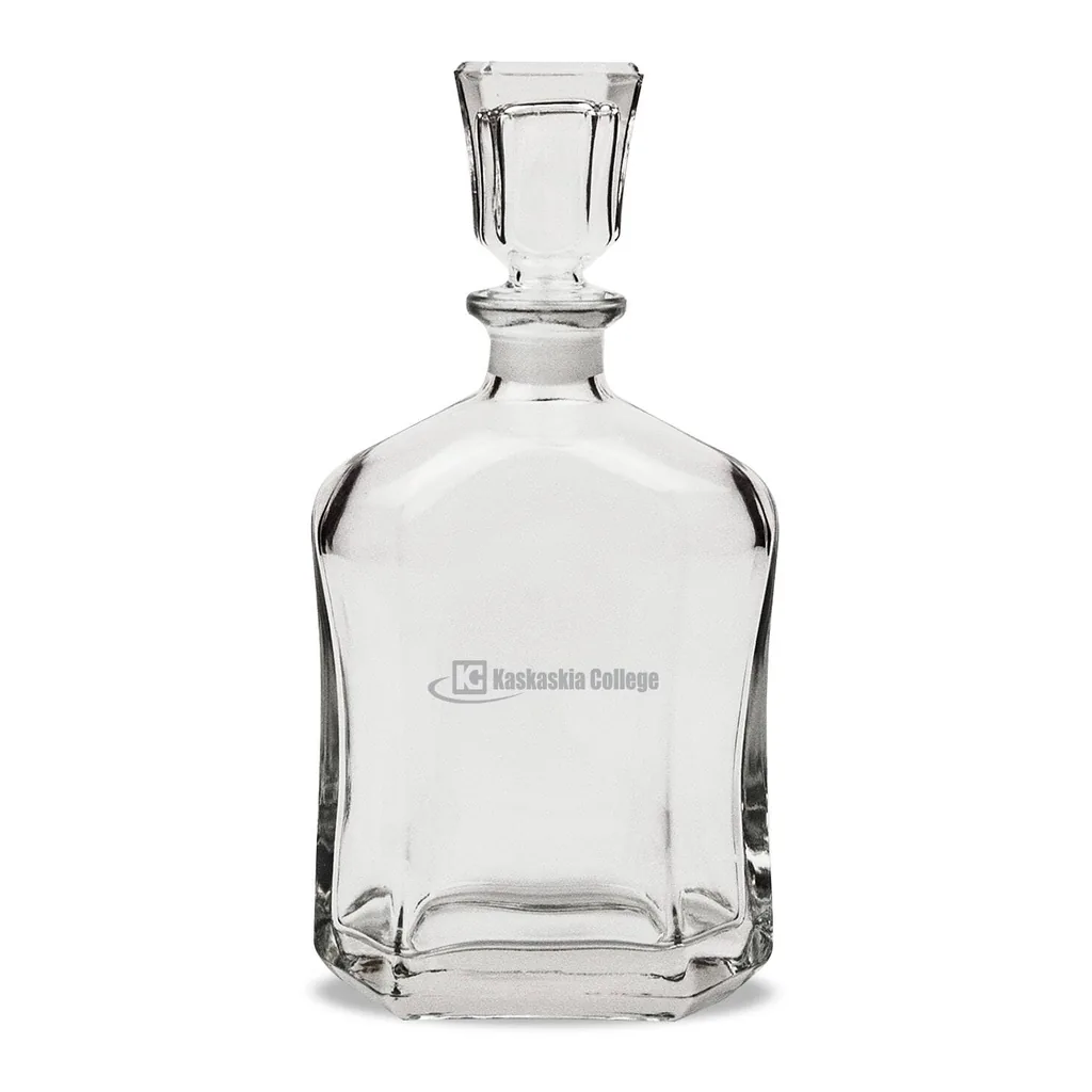 1662f05d-426f-42c7-9247-92a4d21af8f2.jpg Jardine - Kaskaskia College Blue Devils 23.75oz. Crystal Whiskey Decanter - Multicolor