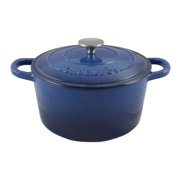 16aa641e-7028-4954-a34a-f8aaf1cfde27.jpg Crockpot - Crock Pot Artisan 5 Quart Round Enameled Cast Iron Dutch Oven - Sapphire Blue