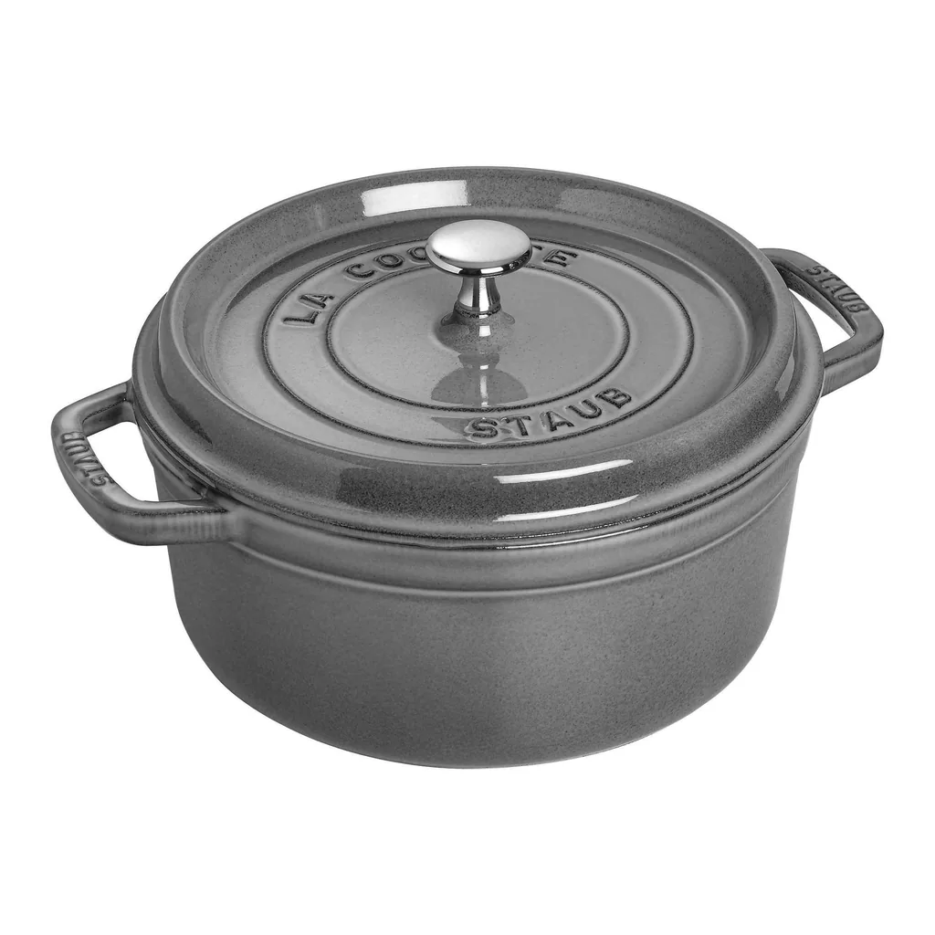 17f8e246-7e92-4895-b4c2-9ef6b6d56287.jpg Staub - Cast Iron 4-qt Round Cocotte - Graphite Grey