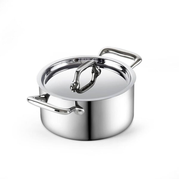 1947bfe5-208a-44ae-adc7-76554275c6d0.jpg Cooks Standard - Multi Ply Clad 0.68 QT Butter Warmer Chocolate Melting Pot Small Sauce Pan with Lid - Stainless Steel