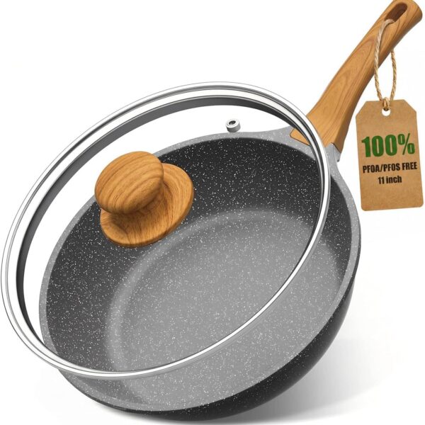 196de258-7066-43c3-b4d4-ec3f0836be94.jpg YASHE - 11 Inch/4.5 QT Nonstick Deep Frying Pan w/Glass Lid - Gray