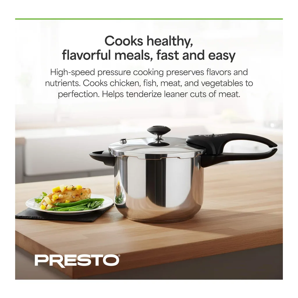 198f20f4-e662-4a5b-b652-db03f717da31.jpg Presto 01365 6 Quart Pressure Cooker, Dishwasher Safe, Tri Clad Base – Stainless Steel