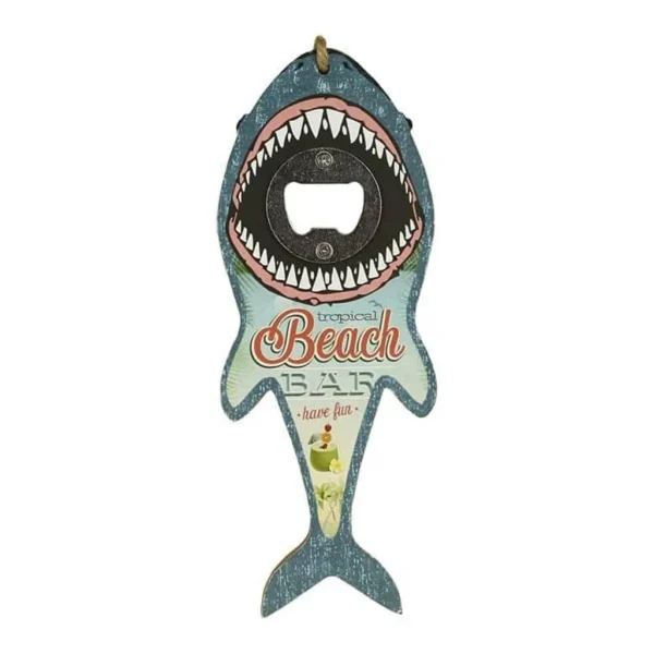 1a337c0d-b6bd-4175-a574-56aa545a8710.jpg Amber Sporting Goods - Shark Bottle Opener for Beer, Soda, and Pop Tops - Wall Mount Bartender Kitchen Barware - Multicolor