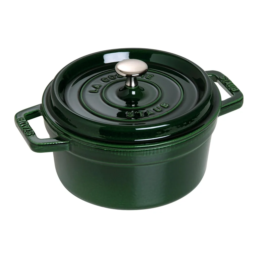 1ac84dbc-c6a7-49fd-9da9-2417fce11f79.jpg Staub - Cast Iron Round Dutch Oven, Made in France, 2.75-qt - Basil