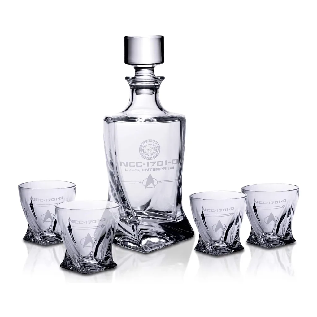 1afbea89-333a-44ed-8354-3b1bbc356866.jpg Ukonic - Star Trek: The Next Generation 5-Piece Whiskey Decanter Set - Clear