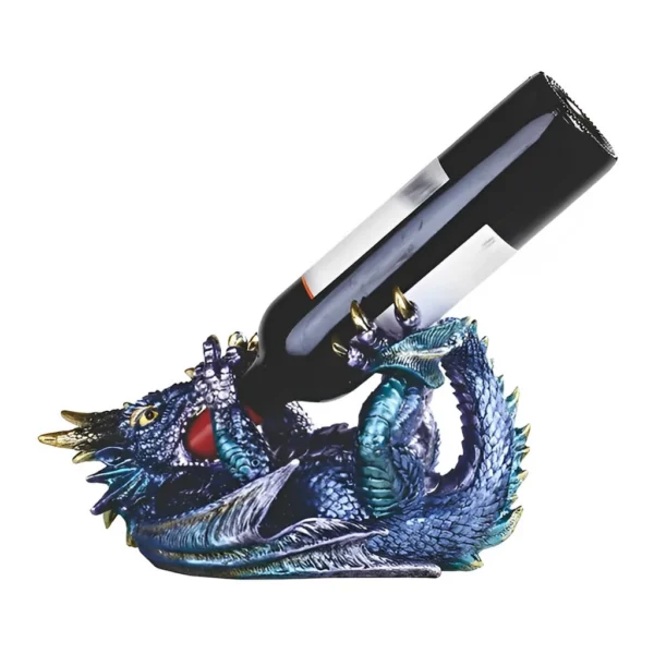 1caf8424-40ce-4eb7-aa61-cda7ba976658.jpg FC Design - 11.75"W Blue Dragon Wine Rack Bottle Holder Dining Room Figurine - Multicolor