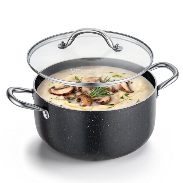1d2eccfa-68fc-4fea-ade0-561fd0be55dd.jpg VEVOR - Aluminum Stock Pot, 6-Quart Nonstick Ceramic Coated Pot with Glass Lid, PFOA-Free, PFAS-Free, Compatible with Gas Stoves - Black