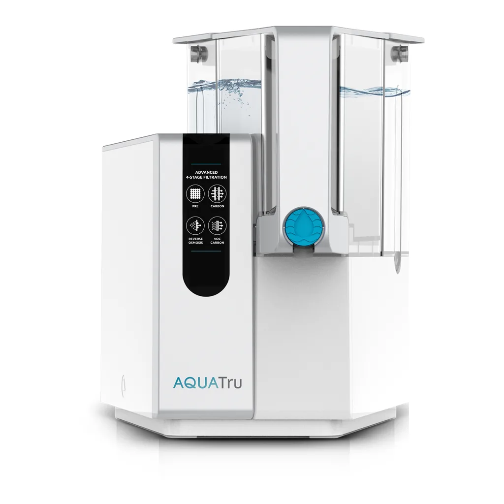 1dc3b335-d7ff-4ede-b151-eda1655ee861.png AquaTru - Classic Countertop Water Purifier Certified 4-Stage Reverse Osmosis System Removes 84 Contaminants - White