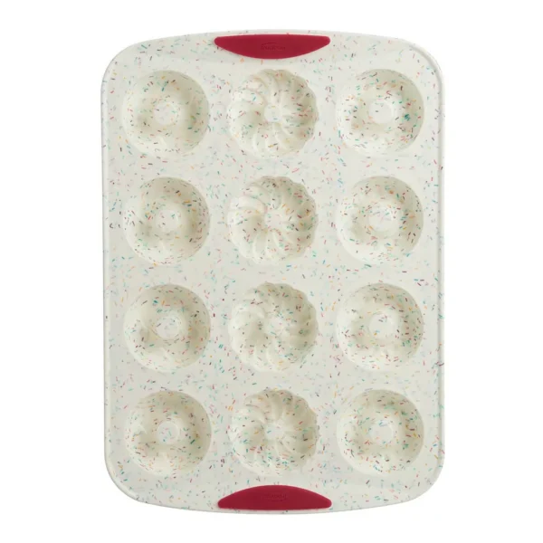 1e07ca91-c7a0-4a64-81e7-99c536981342.jpg Trudeau - Structure Silicone 12 Cavity Decorated Donut Pan, Confetti/Fuchsia - White