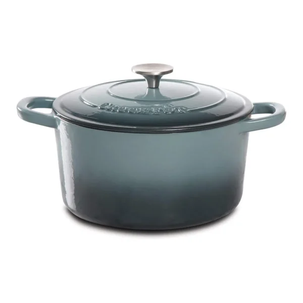1e85bf2a-6a11-40f2-9efe-7c143688ef17.jpg Crockpot - Crock Pot Artisan 5 Quart Round Enameled Cast Iron Dutch Oven - Slate Gray
