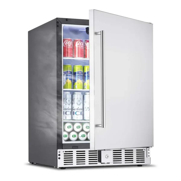 1f1b864c-fe20-49a2-aef8-7a0627d5a37a.jpg VEVOR - 24-Inch Indoor Beverage Refrigerator, 150 QT Freestanding or Undercounter Beverage Fridge - Metal Plate Sprayed in Black