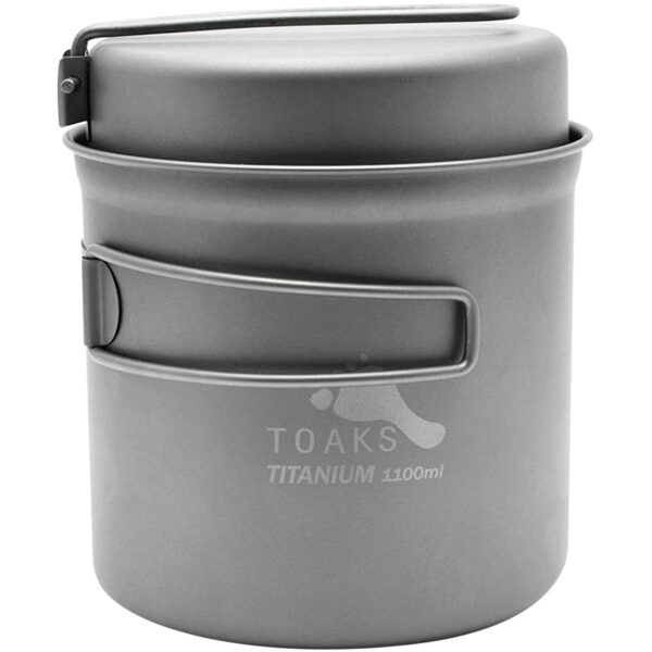 201e3d28-fc3f-4991-9524-d8b599593304.jpg Titanium Outdoor Camping Cook Pot with Pan and Foldable Handles - 1100ml