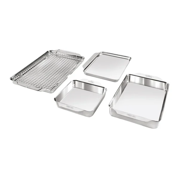 203d0333-1572-4089-8e2e-0d87cd928c48.jpg All Clad - All-Clad 5pc Stainless Steel Bakeware Set, Tri-Ply, Silver