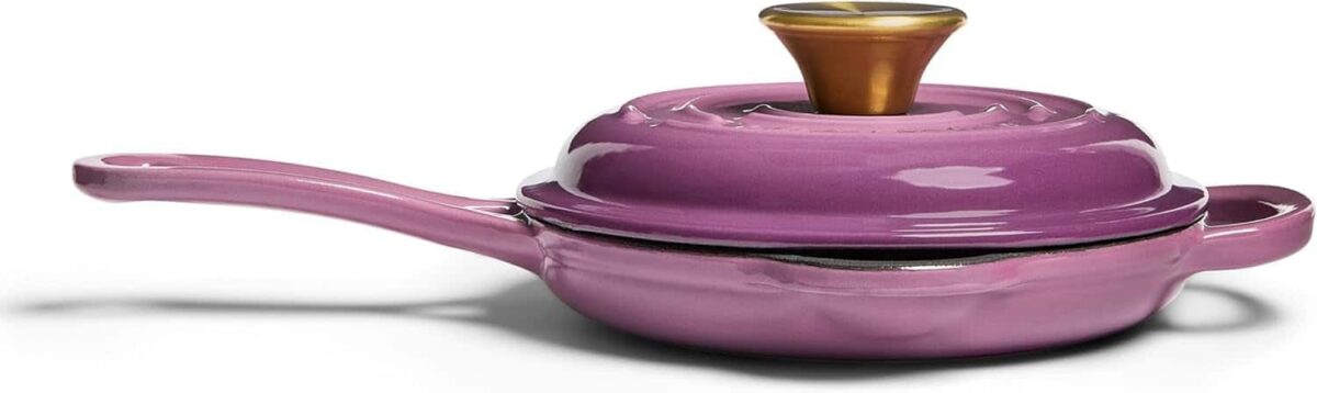 21aecb7a-d75f-4174-987f-3b33206218ed.jpg Larder & Vine - 6 in Enameled Cast Iron Skillet with Lid - Grappa