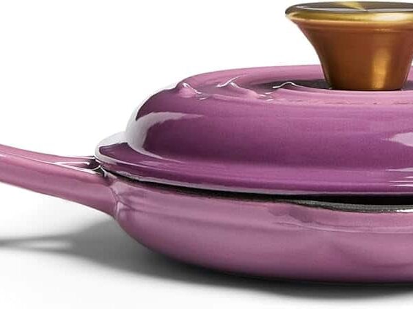 21aecb7a-d75f-4174-987f-3b33206218ed.jpg Larder & Vine - 6 in Enameled Cast Iron Skillet with Lid - Grappa