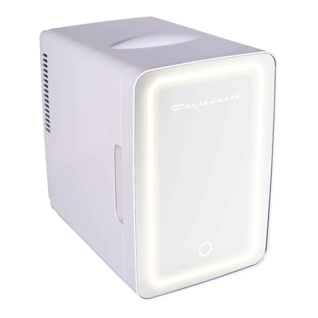 21b92116-da0e-46b4-90bc-08a97680a29b.jpg Frigidaire - 6.5-L 9-Can Mini Portable Personal Fridge, Lighted Mirror Door - Pink