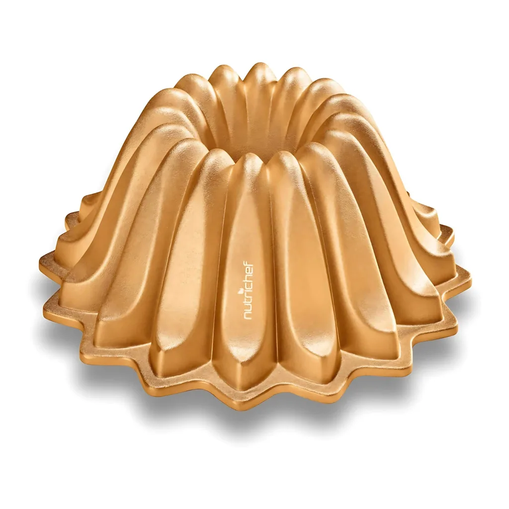 21d13605-e556-4bd6-99c0-d1e95fd945a1.jpg NutriChef - 9-Inch Cake Pan, Nonstick Die-Cast Aluminum, Sloped Edges for Even Baking, Dishwasher Safe (NCBUTP69) - Gold