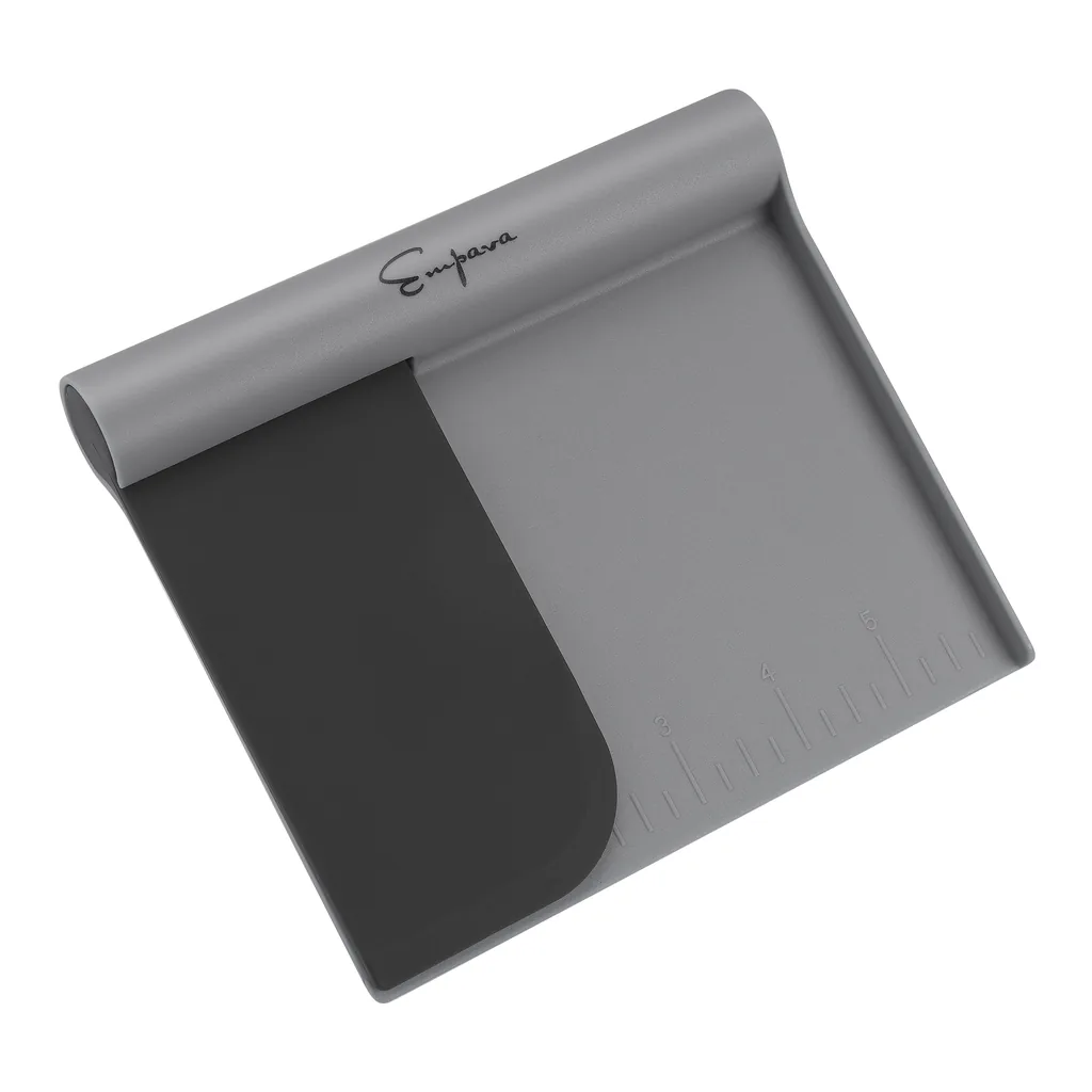 22773040-0acc-4b26-b3e5-cb617ac33d1d.jpg Empava - 6-in Multi-Purpose Bowl Scraper Dough Chopper - Cake, Pizza Cutter - Pastry Bread Separator Scale Knife - Black & Grey
