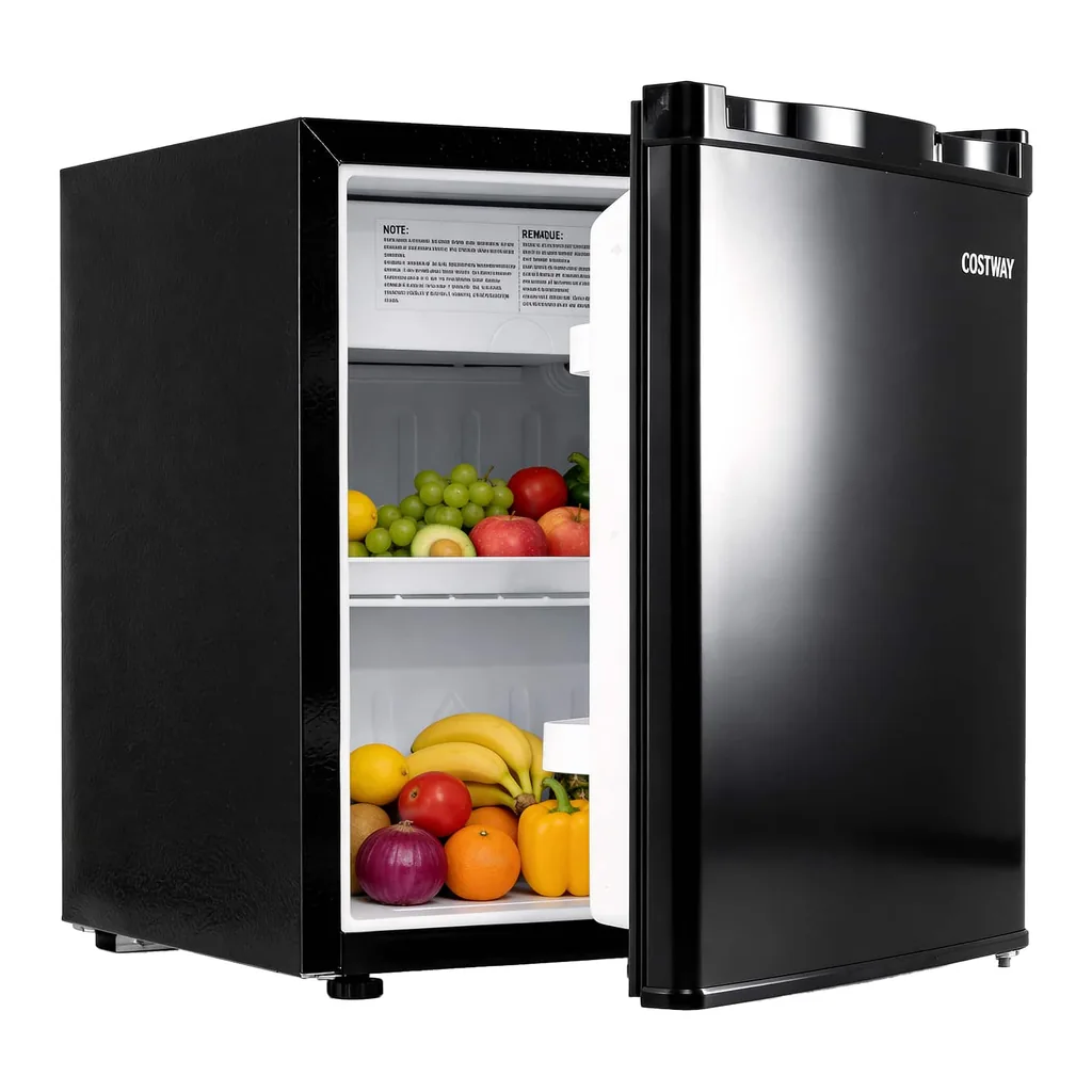 22e3c4b1-51b5-47d8-bbb0-beb81f153f00.jpg Costway - 1.7 Cu.Ft Mini Fridge with Chiller Compartment, Adjustable Thermostat, Low Noise - Silver