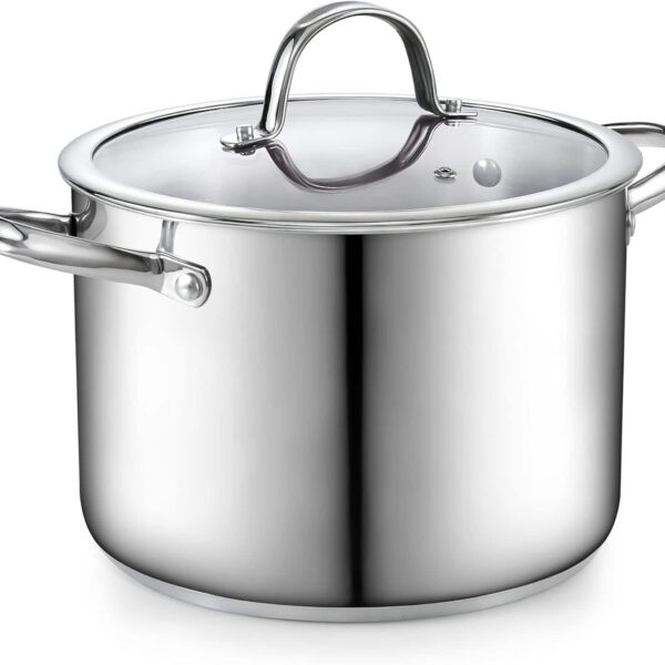 238b3830-6713-4899-be32-6a63e498ee5d.jpg Cooks Standard - Classic 8qt S/S Dutch Oven Casserole W/Glass Lid, Large Dutch Oven for Soup, Stew, Chili & Pasta - Stainless Steel