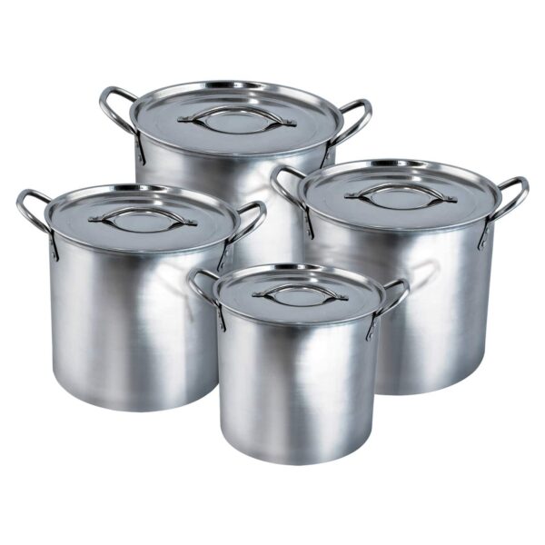 262937f2-b8ba-4ac3-a892-1244c30ae609.jpg EuroHome - Stainless Stock Pot 4-Piece Set - Steel