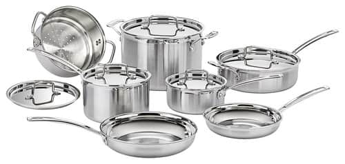 2669246_ra.jpg Cuisinart - MultiClad Pro 12-Piece Cookware Set - Steel