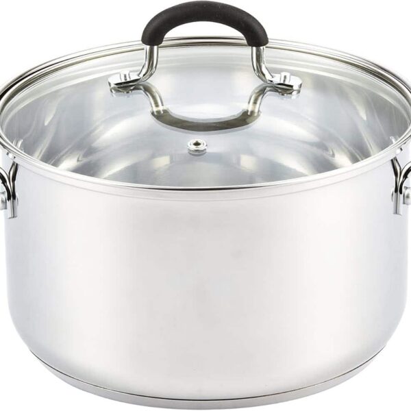 268159de-f7a7-480f-8ee5-3c4c6d4139cb.jpg Cook N Home - 5 qt. Professional Sauce Pot Casserole Saucier Induction Pot Stockpot With Lid, Stay-Cool Handles - Stainless Steel