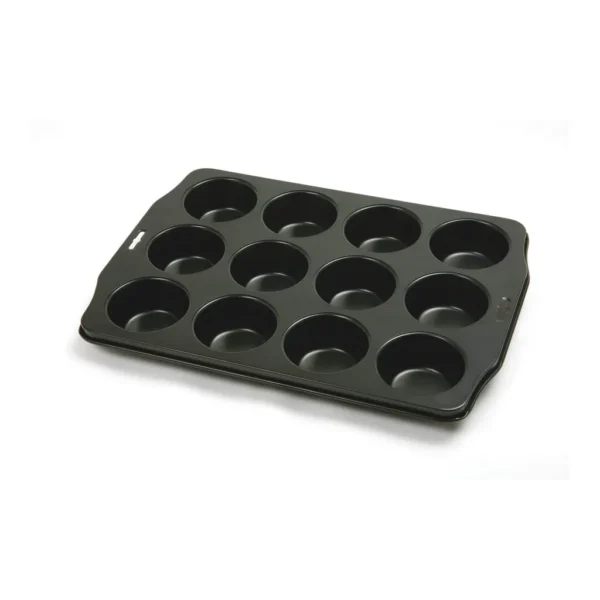 26eaa1c2-b15a-4b6a-ada2-494b56cae982.jpg Norpro - 12 Cup Nonstick Muffin Pan - Steel Bakeware for Cupcakes and Muffins - Black