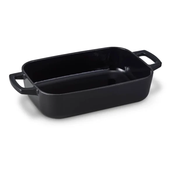 273682e4-cb45-4a02-9942-2341276d6a8d.jpg Alva - Nori Enameled Cast Iron Roasting Pan, 12" x 8" - Black