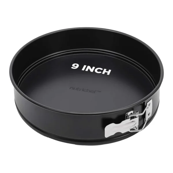 273c0242-8955-4822-a89d-b56fed441b79.jpg NutriChef - 9-Inch Nonstick Cheesecake Springform Cake Pan, Stainless Steel Clasp & Removable Bottom (NCSP1BK)