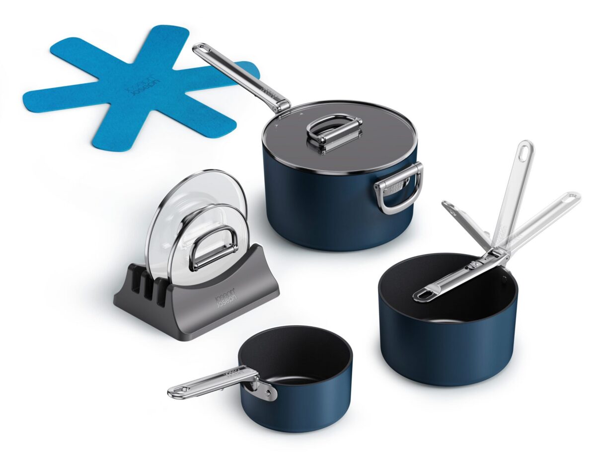 27e934d6-c68e-4428-8d7e-35eef722a427.jpg Joseph Joseph - Space Ceramic Non-stick 7-piece Saucepan Set with Folding Handles - Blue