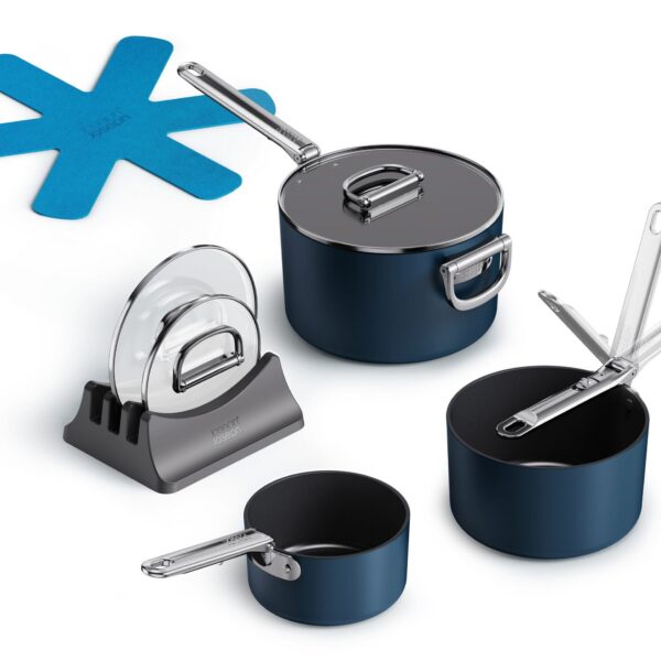 27e934d6-c68e-4428-8d7e-35eef722a427.jpg Joseph Joseph - Space Ceramic Non-stick 7-piece Saucepan Set with Folding Handles - Blue