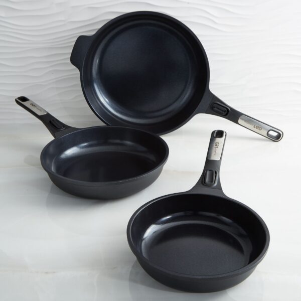 2941340a-6ab1-4bc3-b2ac-8416714518b8.jpg BergHOFF - Leo Phantom 3pc Nonstick Ceramic Fry Pan Set, Recycled - Black